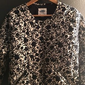 Black & White Floral Bomber